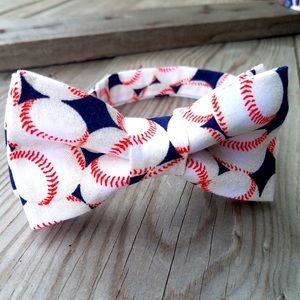Baseball bow tie baseball gift boy Adjustable bow tie pre- tied bow tie blue tie